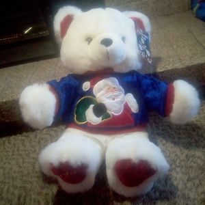 New Kmart Christmas Holiday Collectible Bear Plush Stuffed Animal